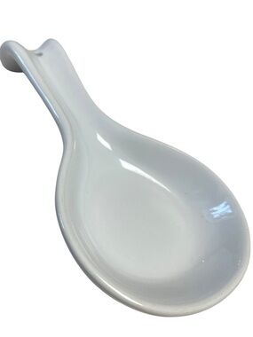 Mainstays White Ceramic Spoon Rest Kitchen Utensil Holder
